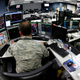Air National Guard soldiers monitor computer screens at the Western Air Defense Sector at Joint Base Lewis-McChord in Washington state.